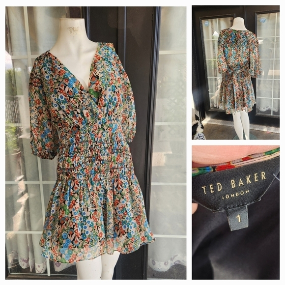 Ted BakerTiania Smock Panel Wrap Mini Dress - Picture 3 of 3
